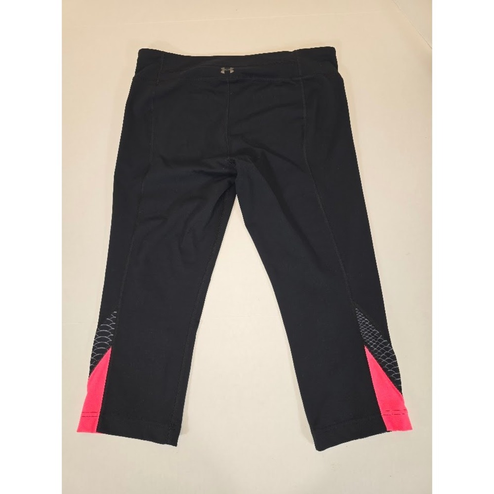 Under Armour‎ Womens Athletic Capri Leggings Black Pink Snakeskin Accent Large